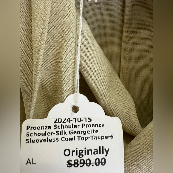 Proenza Schouler Shirt Size 6 Cream Sleeveless Asymmetrical Tunic Top - Picture 7 of 7